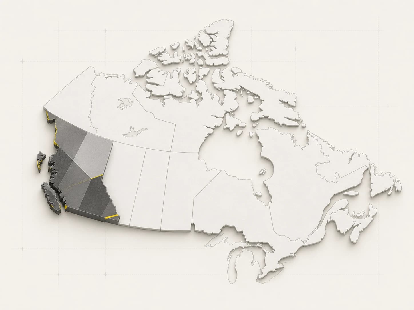Illustrative map highlighting British Columbia within the national ecosystem view.