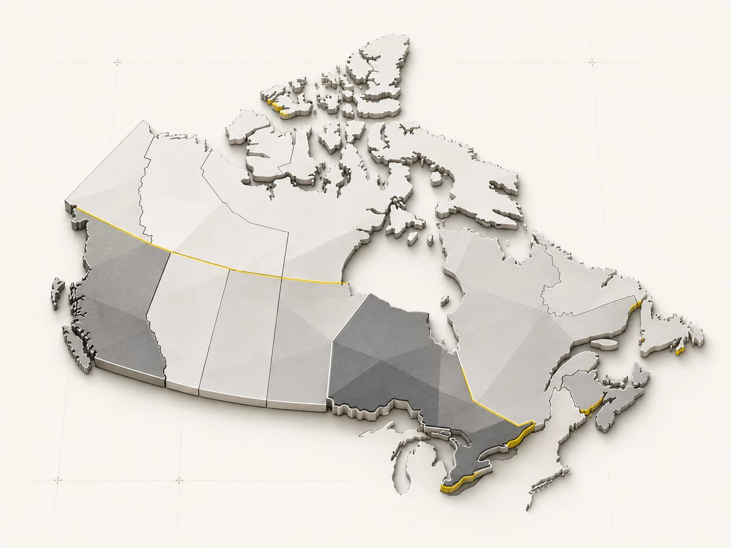 Illustrative map showing Canada within the national ecosystem view.