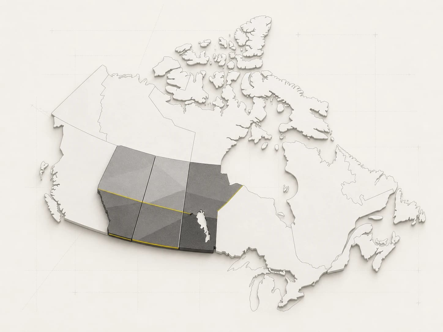 Illustrative map highlighting the Prairies within the national ecosystem view.
