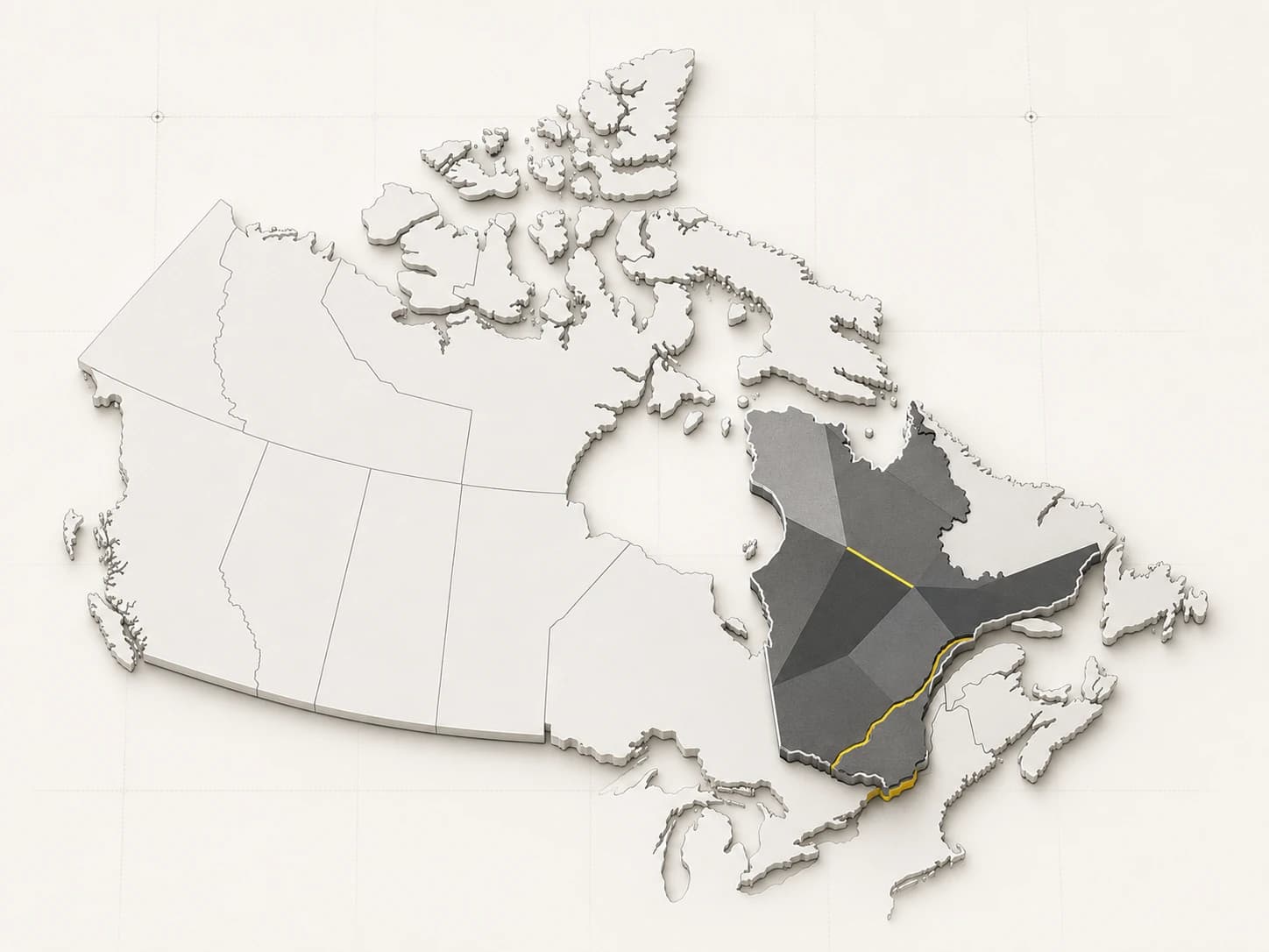 Illustrative map highlighting Quebec within the national ecosystem view.