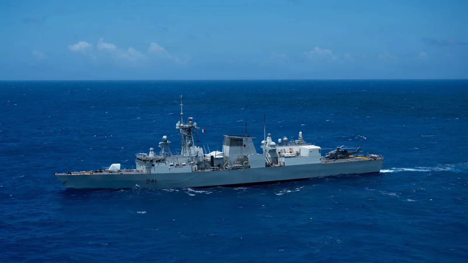 HMCS Ottawa at sea during the July 2026 RIMPAC exercise in the Pacific Ocean.